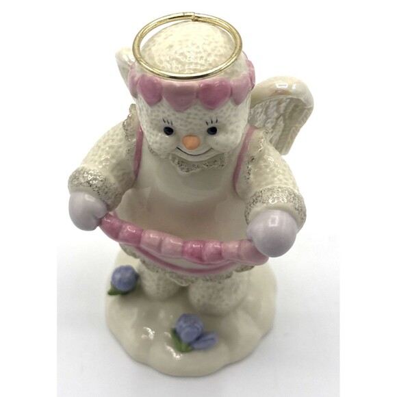 Lenox Snowy Sweetheart Angel Snow Girl Pink Hearts W/24K Gold Exclusive Edition - Picture 12 of 14